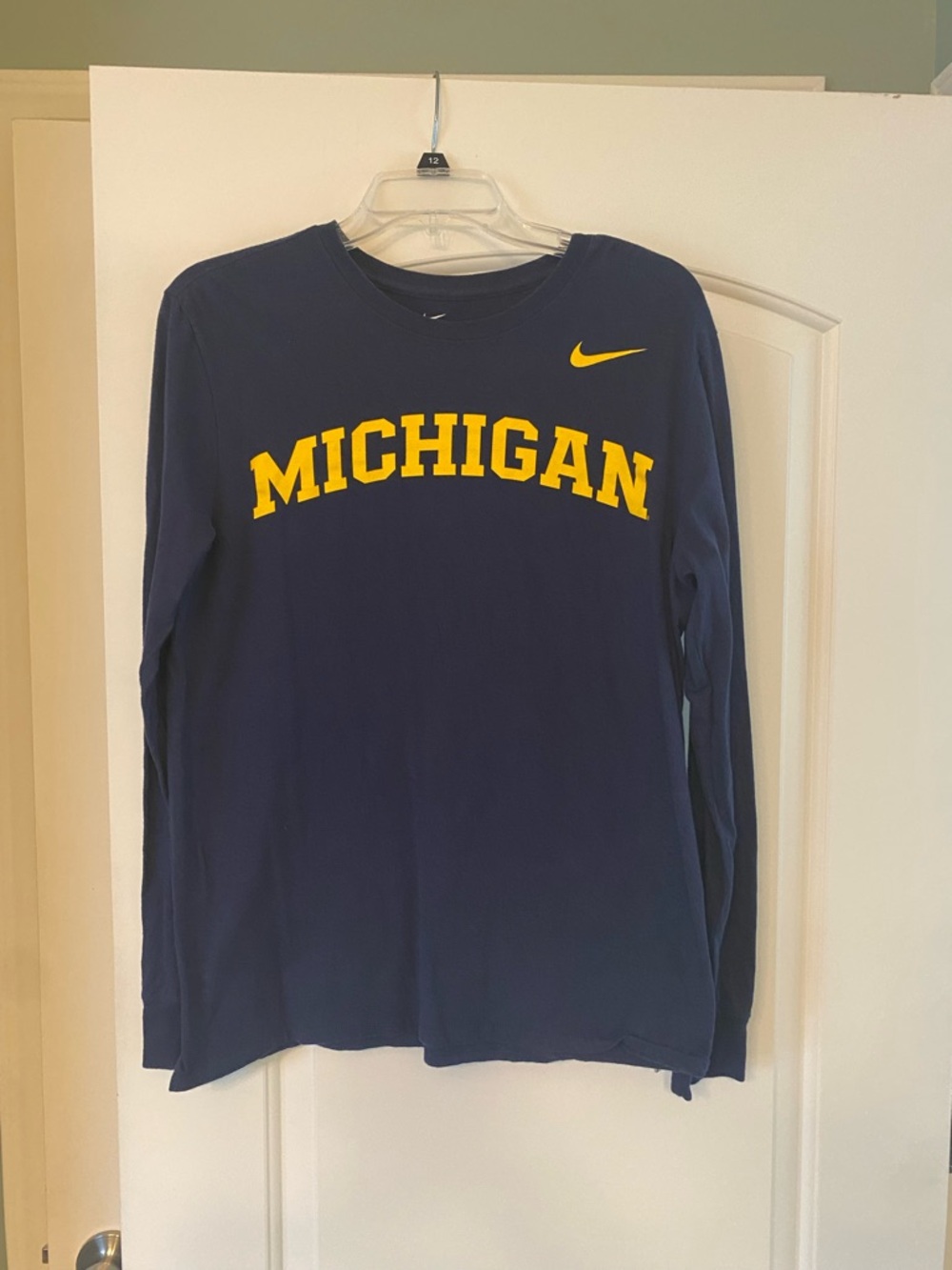 Nike Men's Long-Sleeve Michigan Crew Shirt - Navy/Yellow